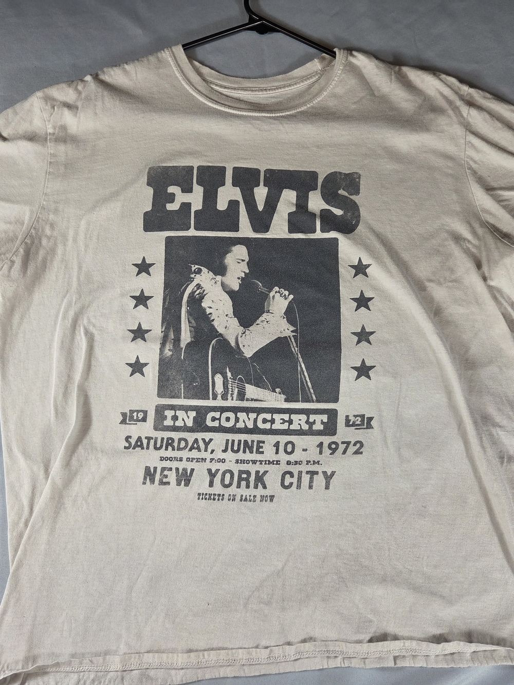 Elvis Presley In Concert 1972 New York City Graphic T Shirt XXL White